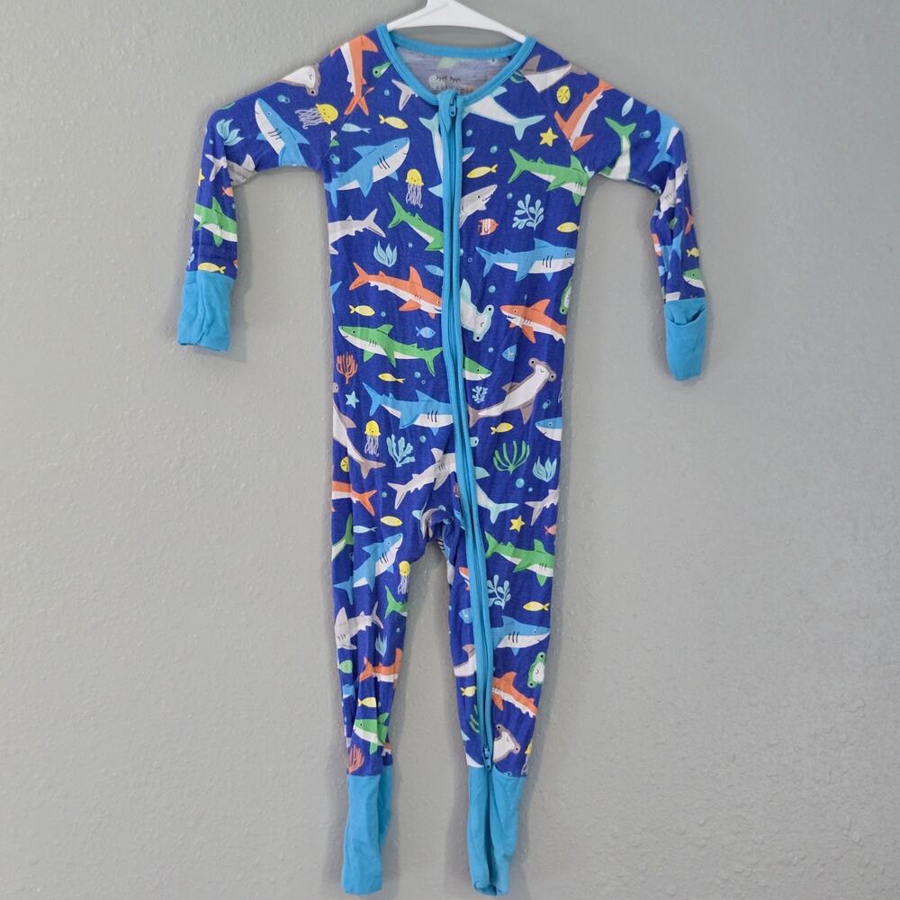 Little Sleepies Zippy Pajamas 12-18M Bamboo Sleeper Rad Reef FAIR Condition